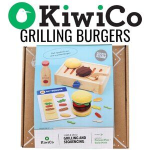NEW KiwiCo Kiwi Co. Crate Build-a-Burger Grill Grilling Burger Kit Sequencing Pr